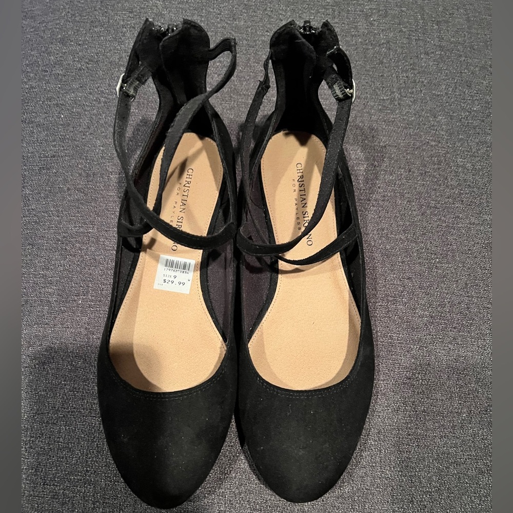 Black Christian Siriano flats